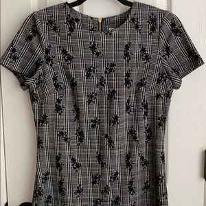 Calvin Klein Plaid Floral Sheath Dress